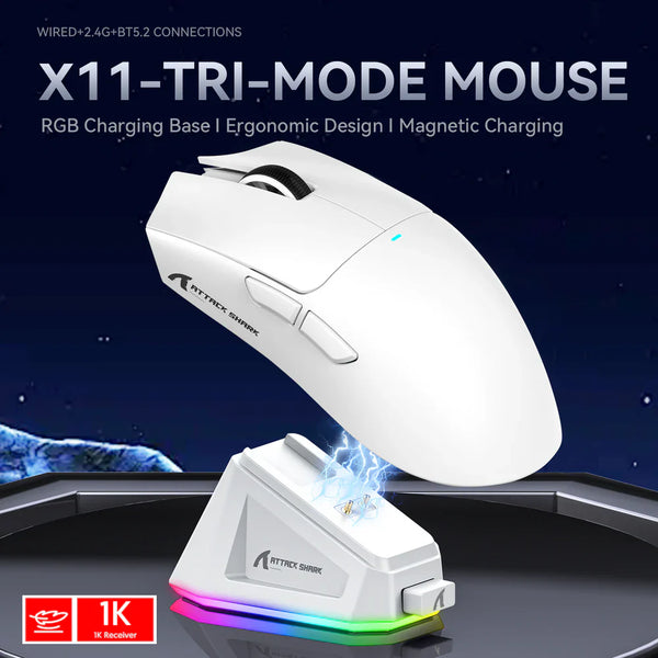 ATTACK SHARK X11 Wireless Gaming Mouse with Charging Dock | RGB & Precision Sensor – Freax.pk